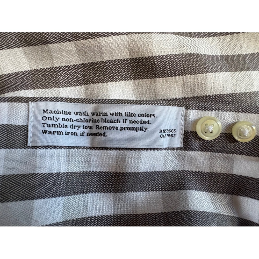 Nordstrom Men Wrinkle Free Gingham Button Down Shirt Traditional Fit Long Sleeve - Picture 6 of 8